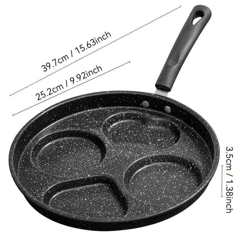 Cast Iron Pan with Round and Square Designs Non-Stick Surface Easy to Clean Kitchen Cookware