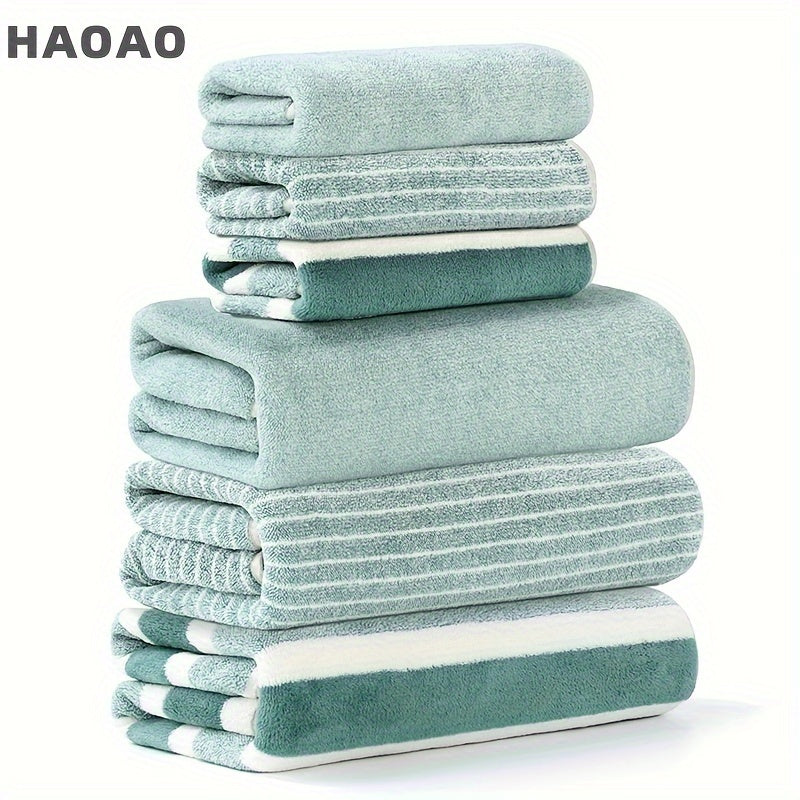 6-Piece Ultra-Soft Coral Fleece Towel Set with Bath and Hand Towels