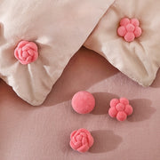 Set of 8 Pink Nylon Velvet Bedspread Corner Holders Quilt Fasteners for Bedding and Sofa Covers