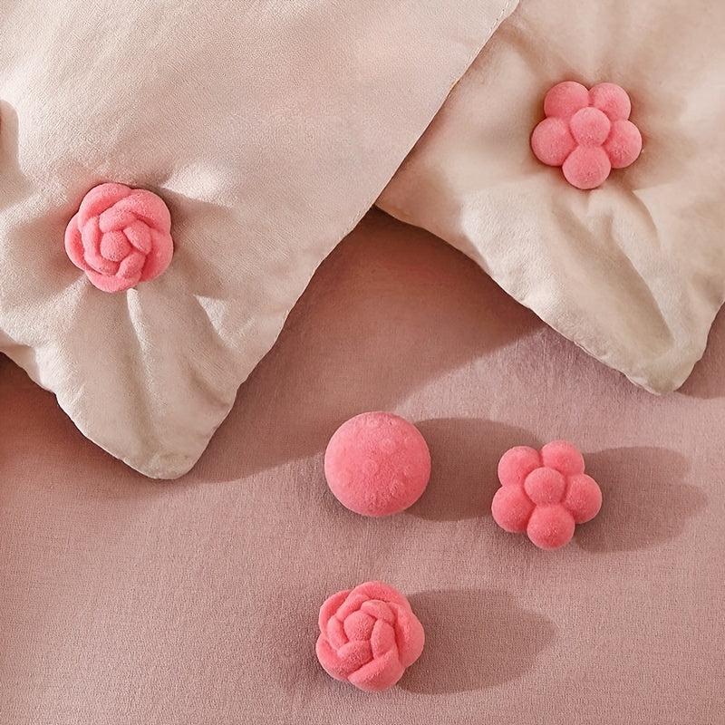 Set of 8 Pink Nylon Velvet Bedspread Corner Holders Quilt Fasteners for Bedding and Sofa Covers