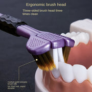 2-Pack Toothbrushes for Deep Cleaning with Tongue Scraper Soft Bristles