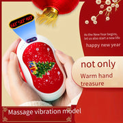Dual-Sided Hand Warmer Vibration Massager with Adjustable Temperatures USB Rechargeable Long Battery