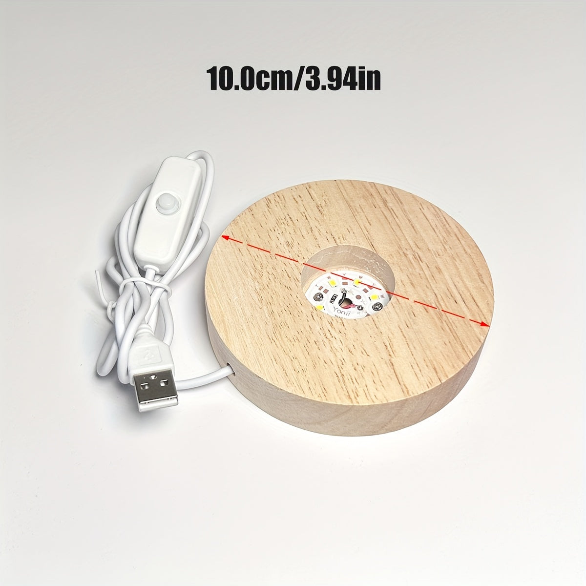 Ручная работа: светодиодная ночная лампа с деревянным основанием и кристальным шаром.