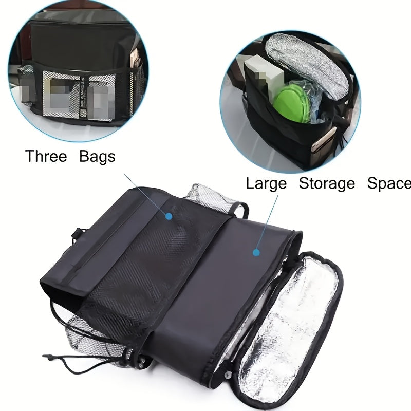 Car Seat Backrest Warmer Waterproof Storage Bag Black Hanging