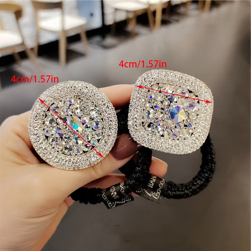 Stylish Hair Accessory with Square Rhinestones for Women