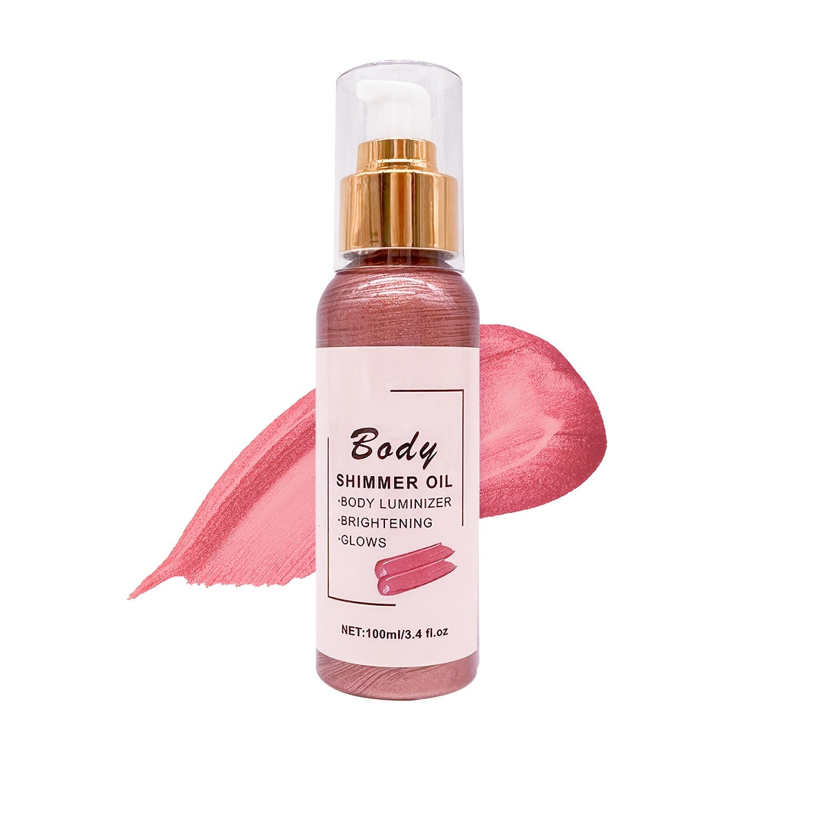 100ml Body Shimmer Oil with Golden Bronze Glow Moisturizing Illuminating for All Skin Types