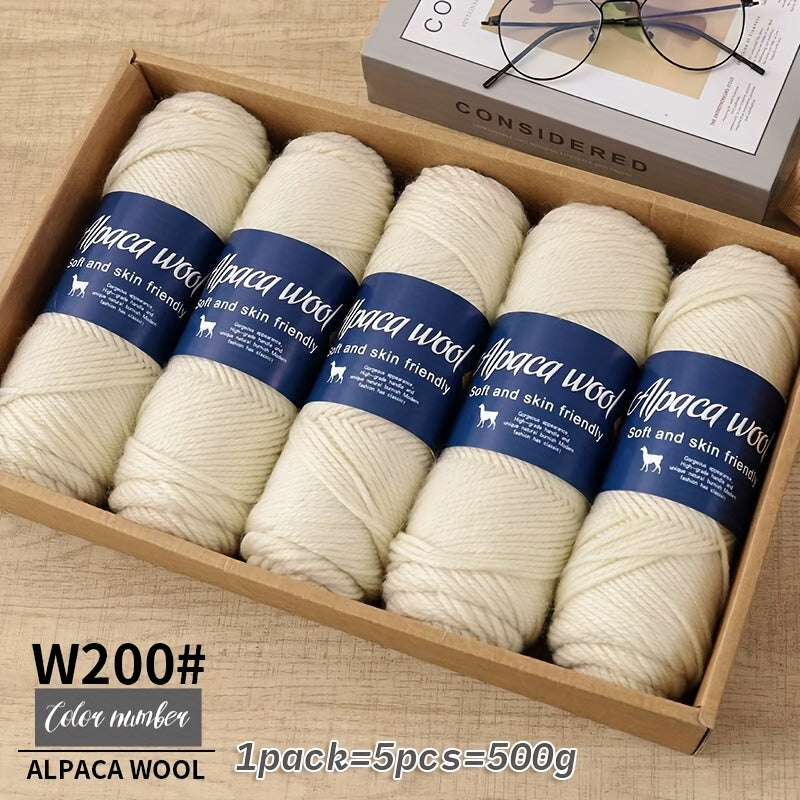 Multicolor Alpaca Wool Yarn Bundle 95 Percent Alpaca 5 Percent Polyester 100g Balls for Knitting Crocheting Winter Crafts