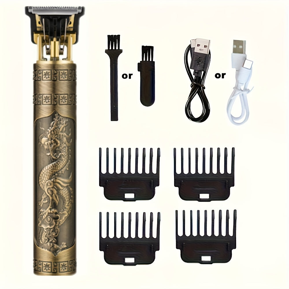 Men's Cordless Hair Clippers with USB Rechargeable Lithium Battery and 4 Guide Combs