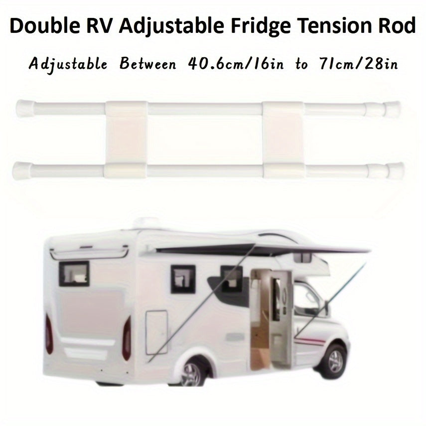 Adjustable RV Refrigerator Safety Bar for Cabinets and Windows, Rustproof, 40.64cm–71.12cm