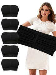 Women’s Seamless Plus Size Wireless Sports Bras, Breathable, Comfortable, Pack of 5