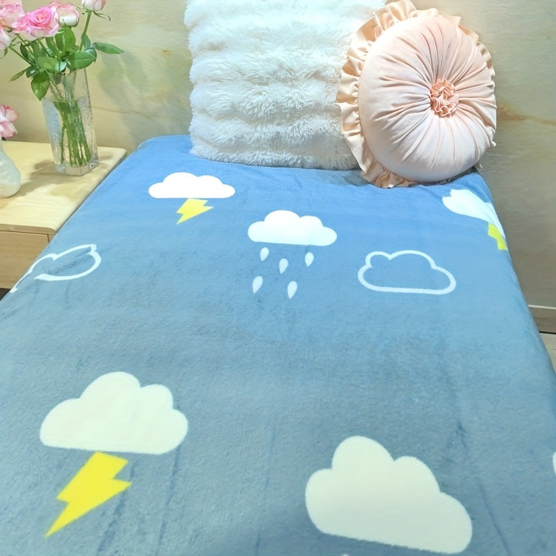 Cozy Flannel Fleece Blanket for Sofa Bed Car Knit Polyester All Seasons