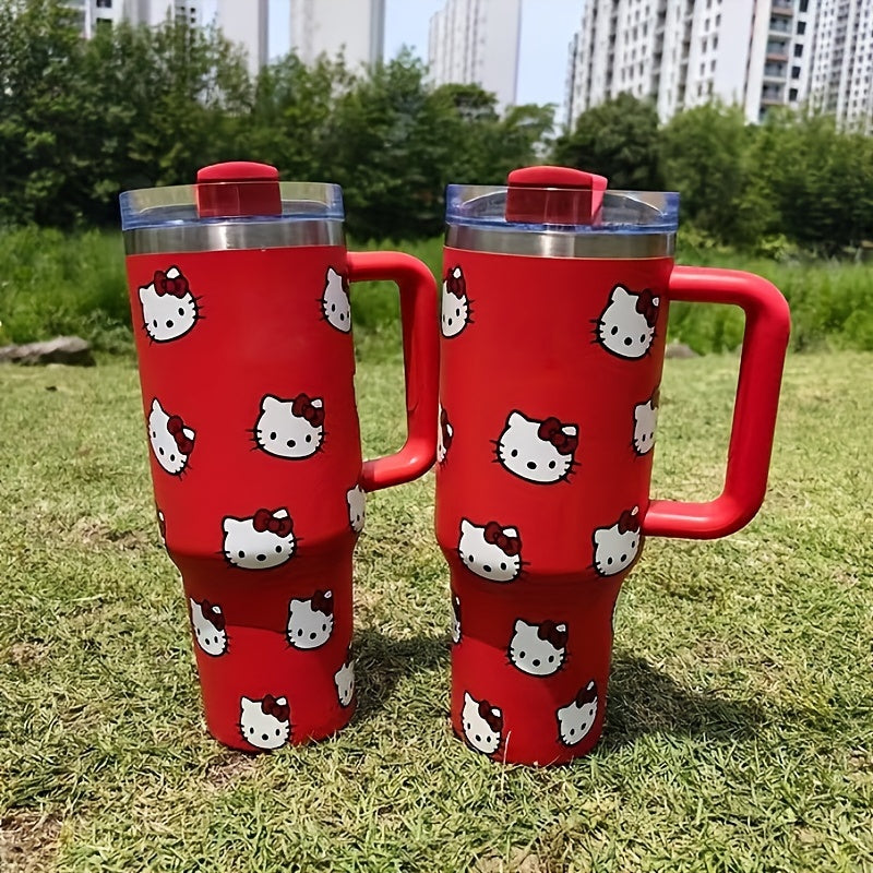 40oz Stainless Steel Insulated Water Bottle with Lid and Straw for Travel and Outdoor Sports