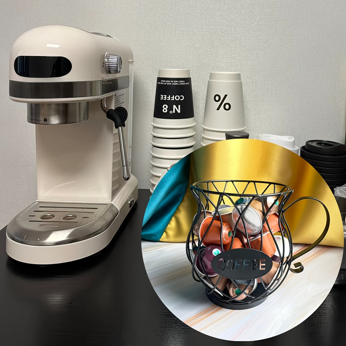 Large Capacity Coffee Pod Holder K-Cup Organizer Coffee Storage Basket