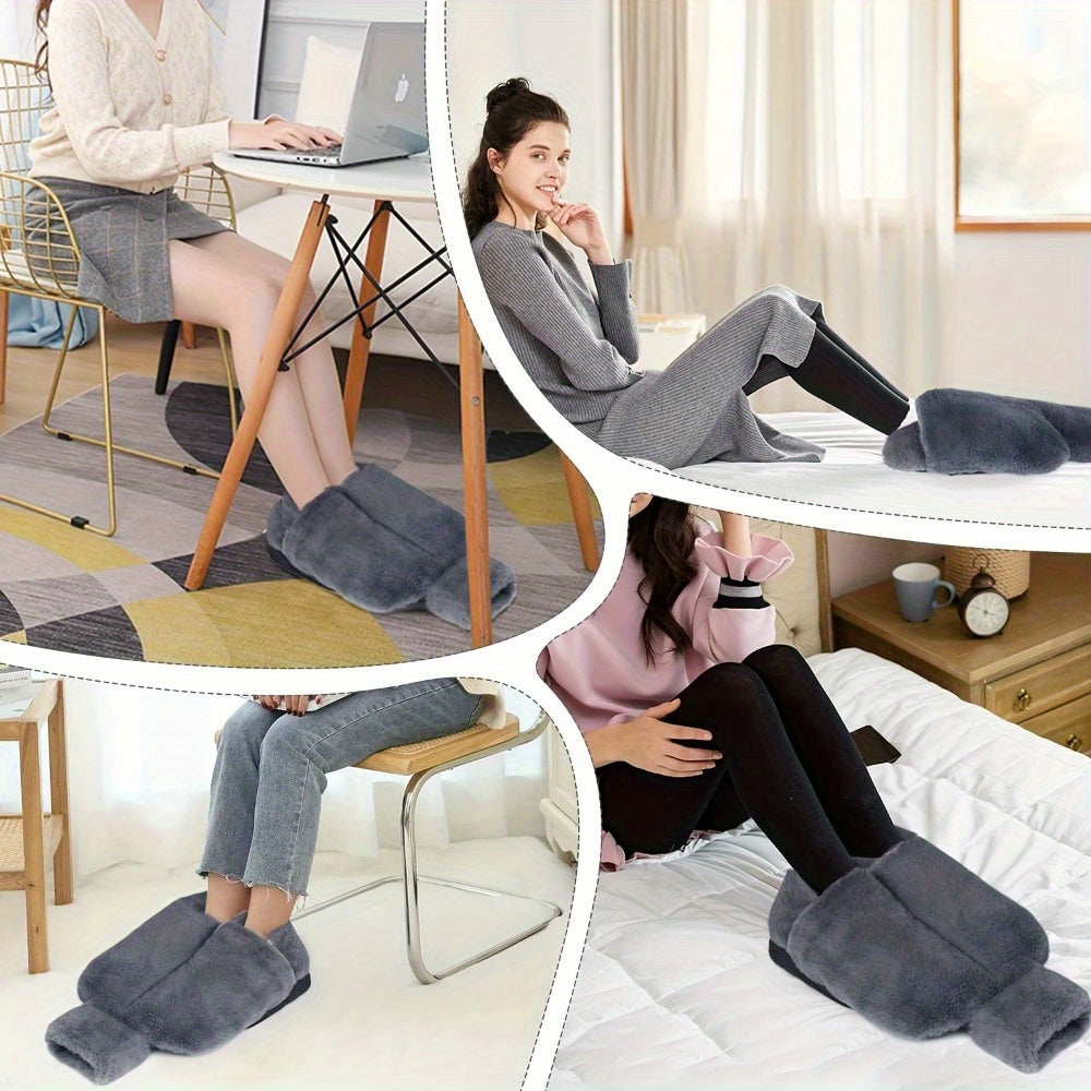Large 2L Hot Water Bottle with Plush Cover Non-Electric Rubber for Feet and Hands Warmth