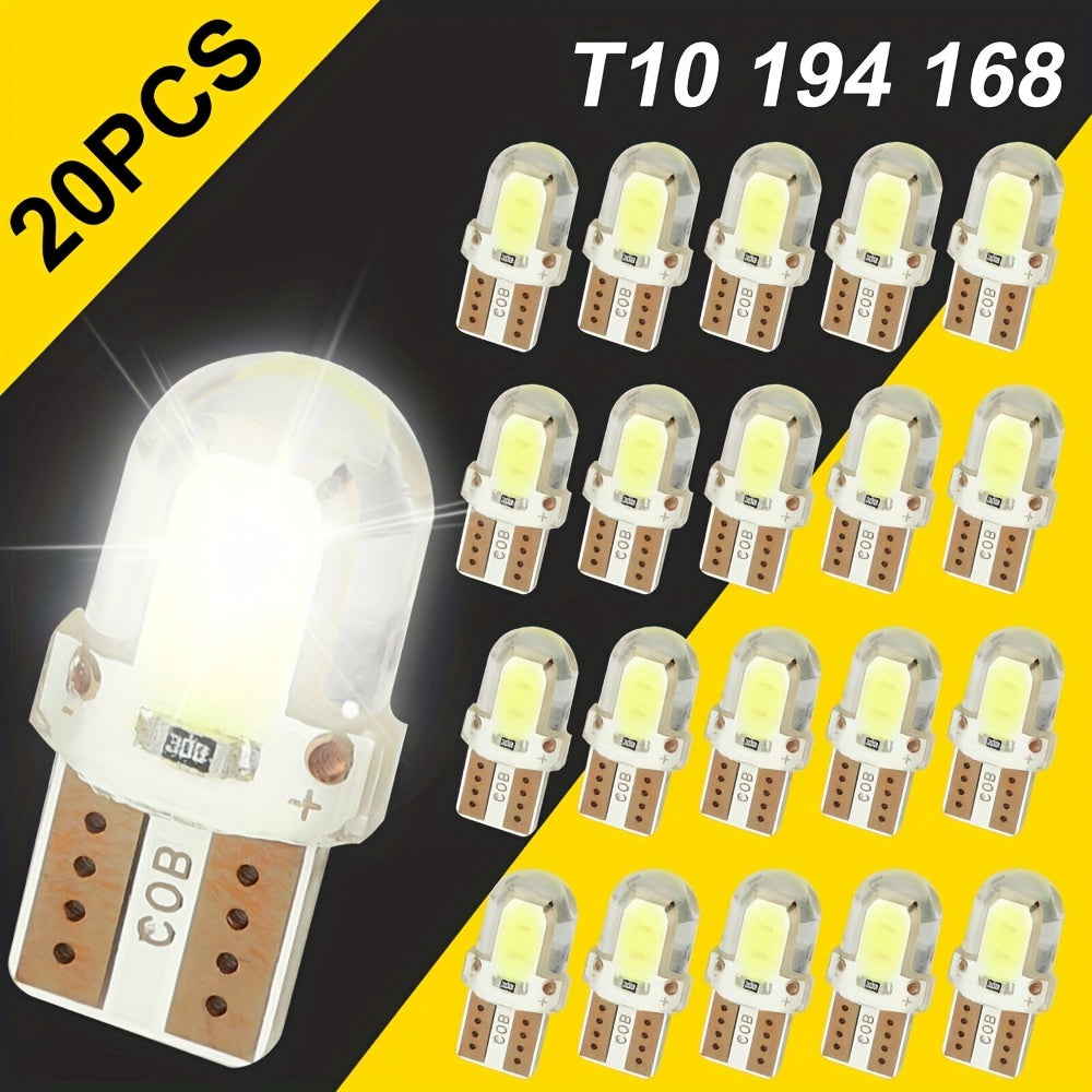 20PCS bombillas LED COB para coches, blanco 6000K, 1W, iluminación interior