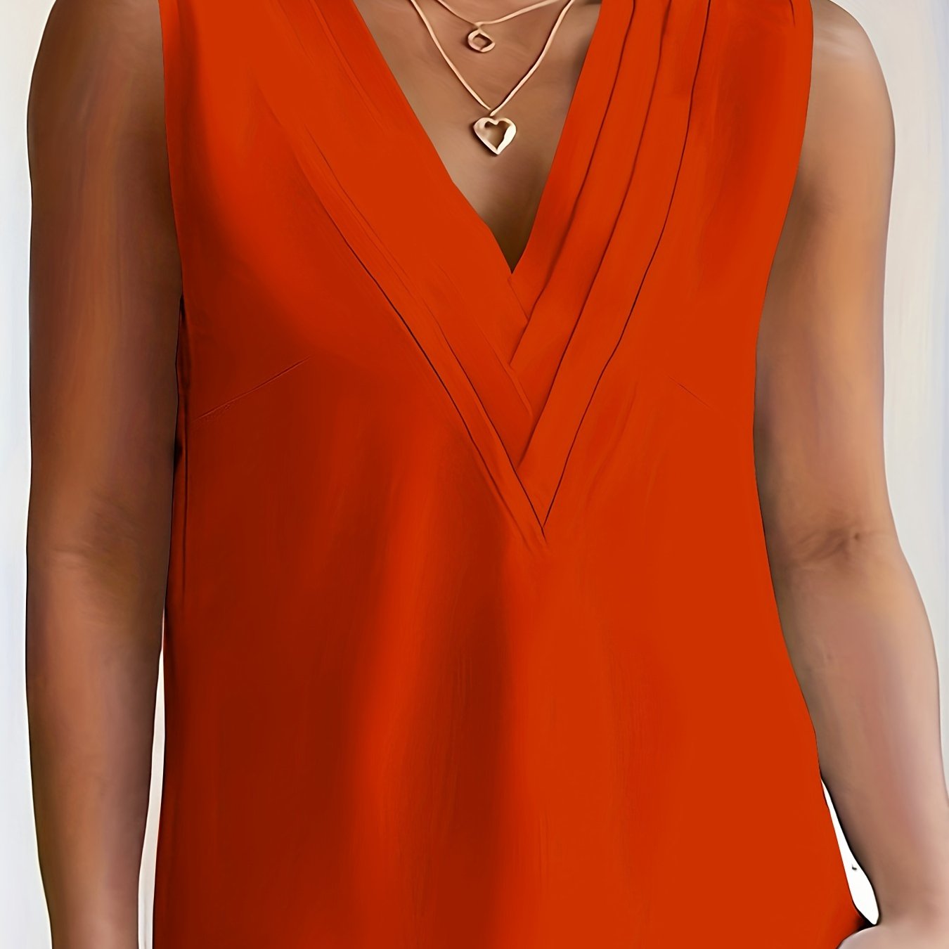 Women's V-Neck Tank Top Breathable Polyester Spandex Summer Solid Color