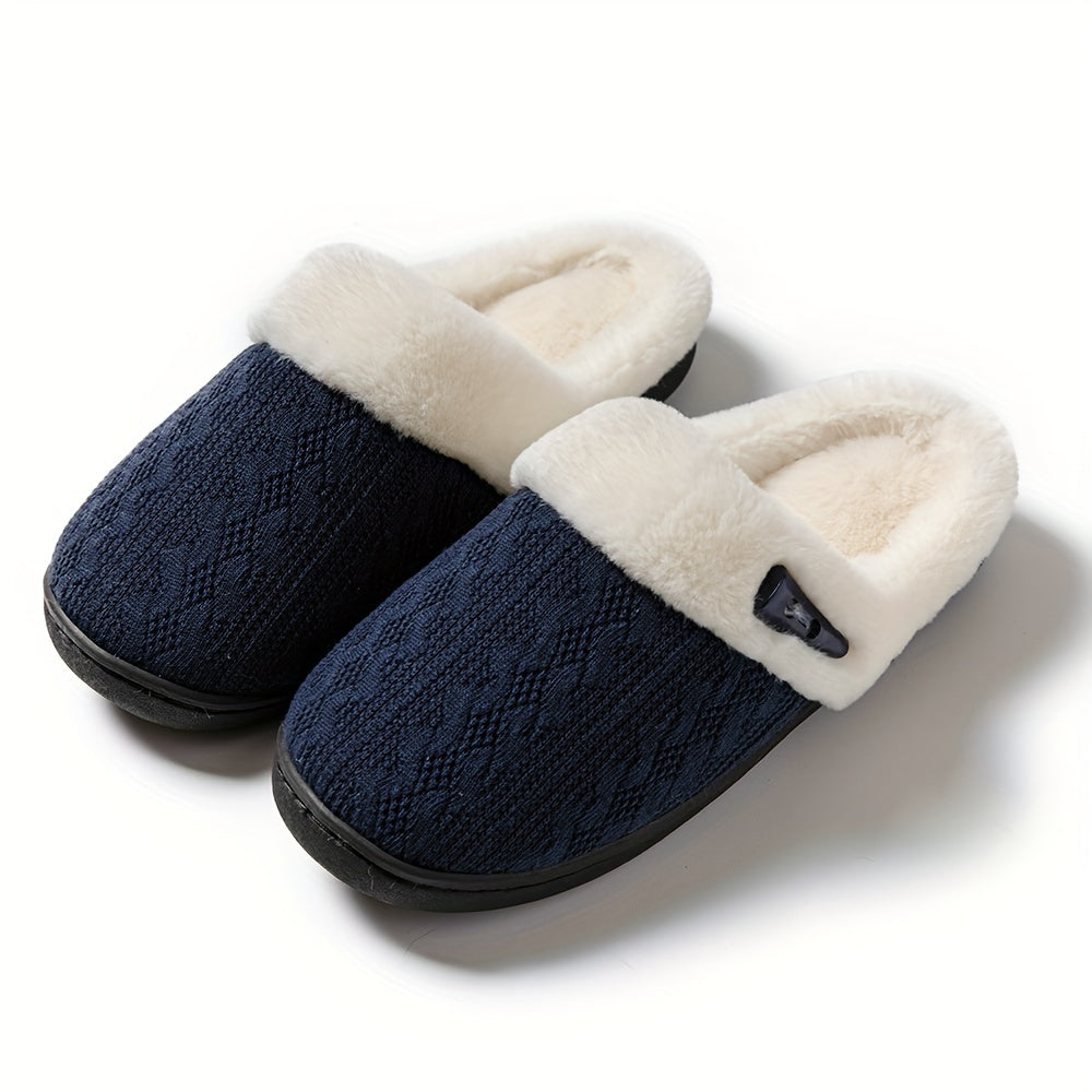 Women's Warm Plush Indoor Slippers, Non-slip Cozy Soft Sole Slides