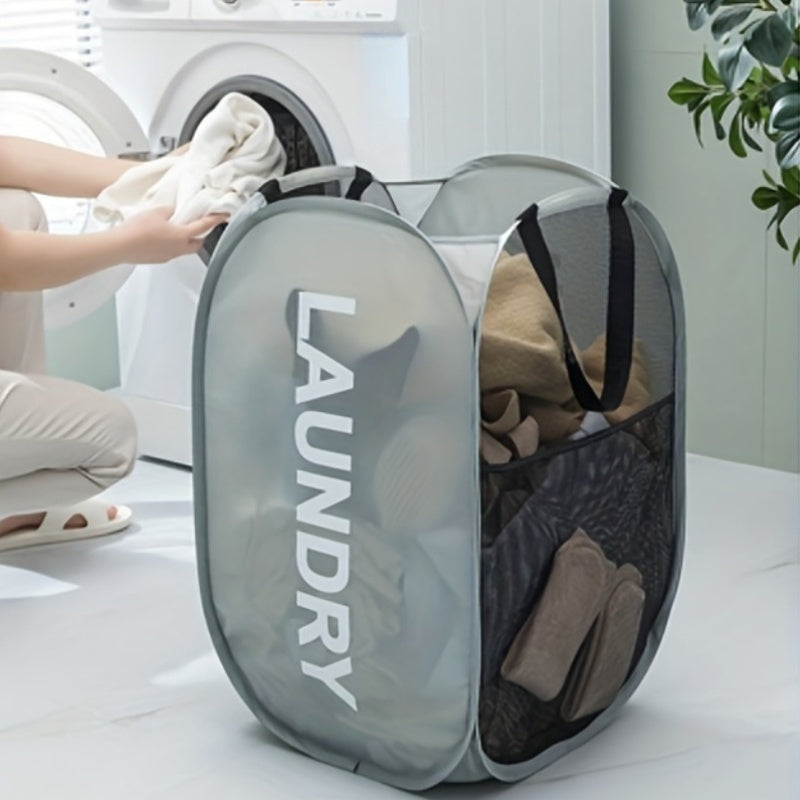 Foldable Laundry Hamper with Double-Sided Design Lightweight Durable Fabric for Bedroom and Home Storage