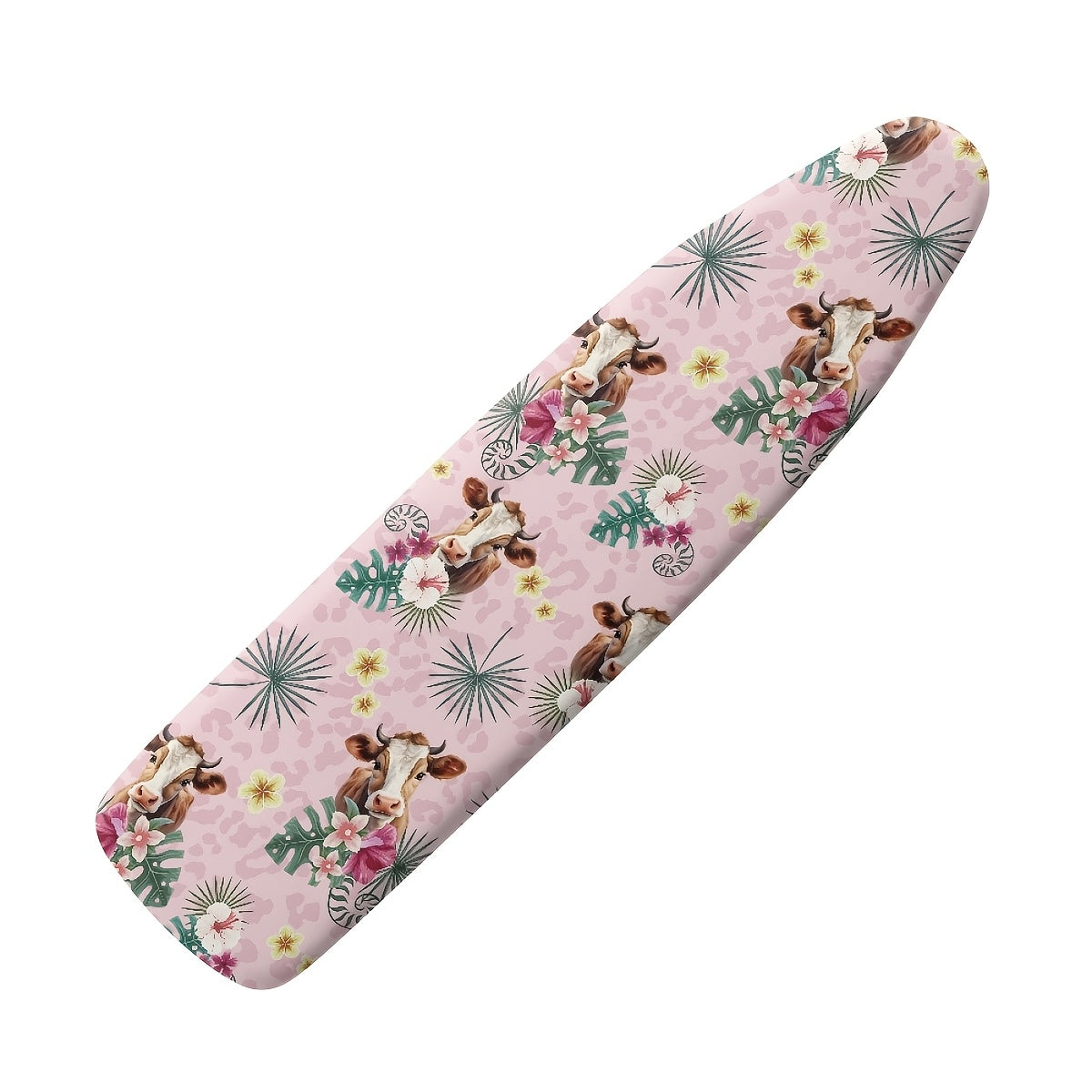 Funda y almohadilla para tabla de planchar con estampado de vaca, 38x137cm, resistente a manchas, acolchado grueso