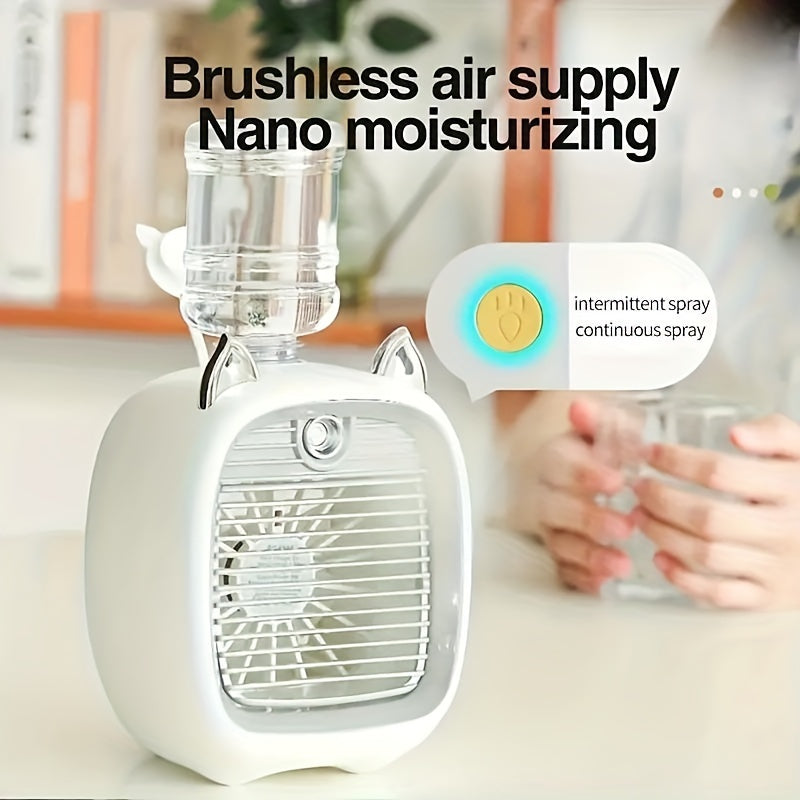 Mini USB Rechargeable Air Conditioner Fan with Water Cooling and Humidifier