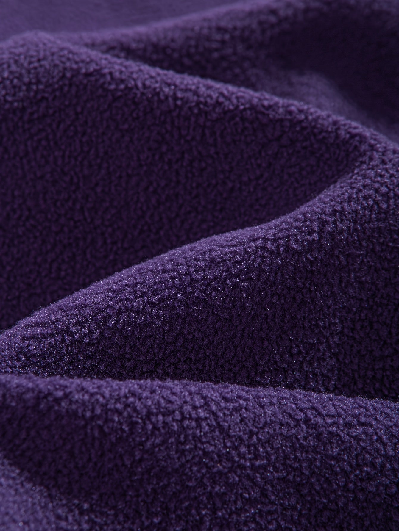 Men's Embroidered Fleece Pullover with Quarter-Zip Stand Collar Casual Long Sleeve Polyester Blend