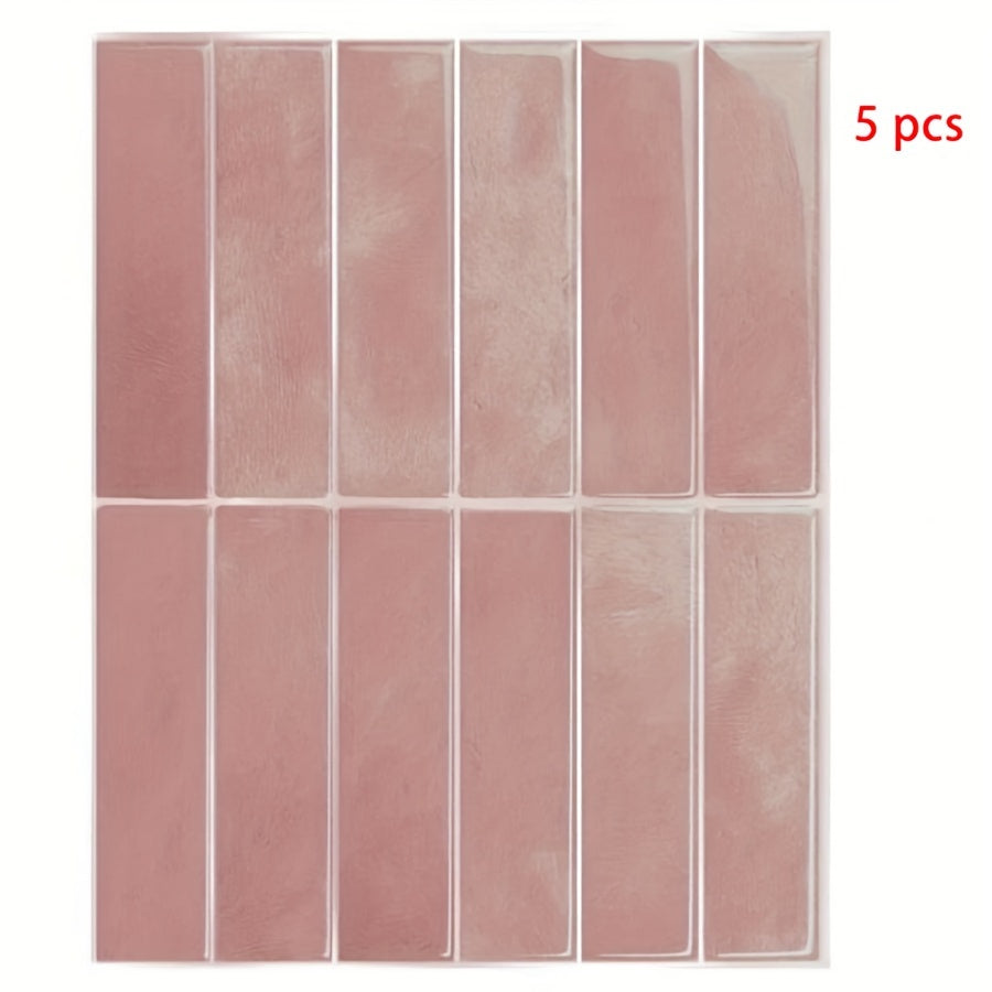 3D Self-Adhesive PET Tile Wall Stickers Waterproof Anti-Mold Oil-Resistant for Kitchen Bathroom Living Room