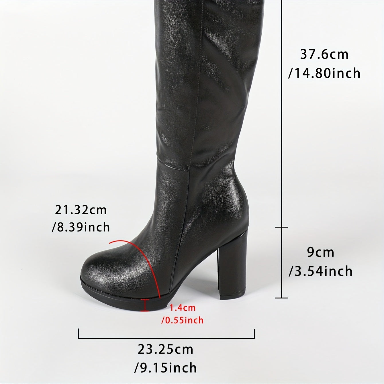 Women's Casual Minimalist Knee-High Boots with Thick Heels for Autumn Winter
