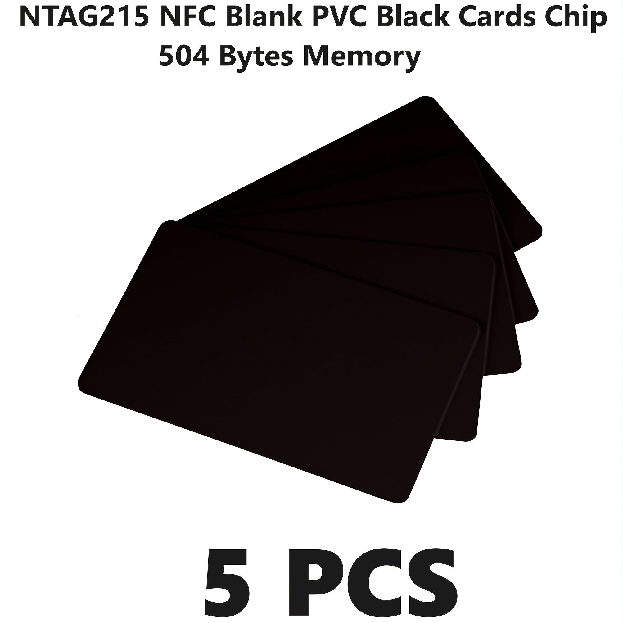 Черные PVC NFC-карты с чипом NTAG215 объемом 504 байта, программируемые для смартфонов