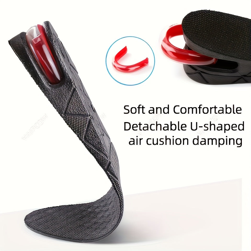 Men's Invisible Air Cushion Height-Increasing Insoles, Soft Leather, Adjustable, 2 Pairs