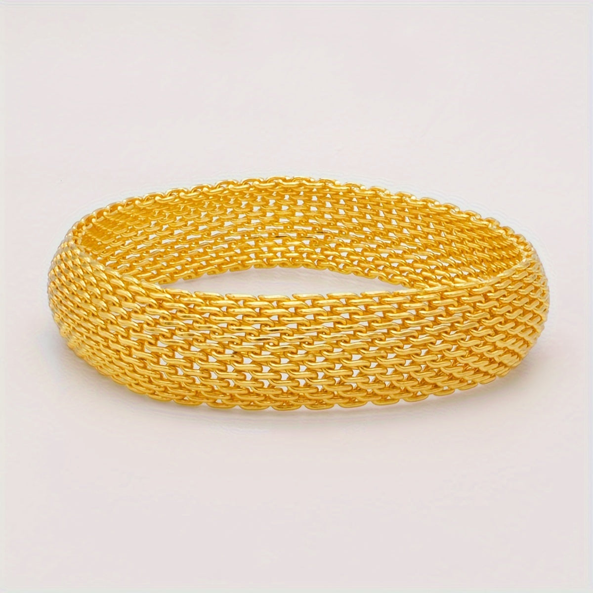 Gold Plated Copper Bangle for Women Elegant Jewelry Stylish Charm Bracelet Gift