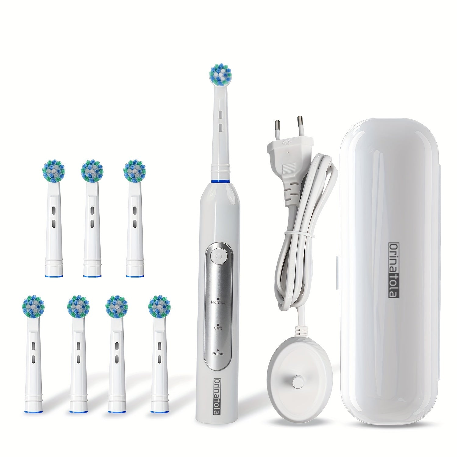 Juftliklar uchun elektr tish cho'tkasi, 3 ta rejim va sayohat qutisi bilan qayta zaryadlanuvchi