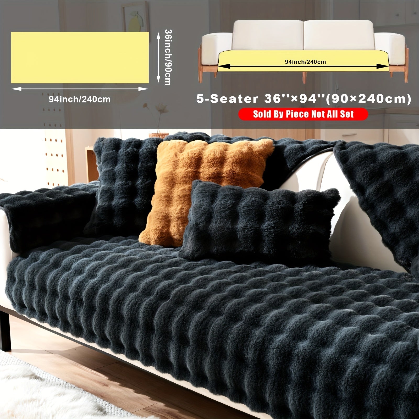 Накидка на диван из флиса для 2-4 местных диванов в 8 цветах, моющаяся в машине, дружелюбная к питомцам, современный дизайн