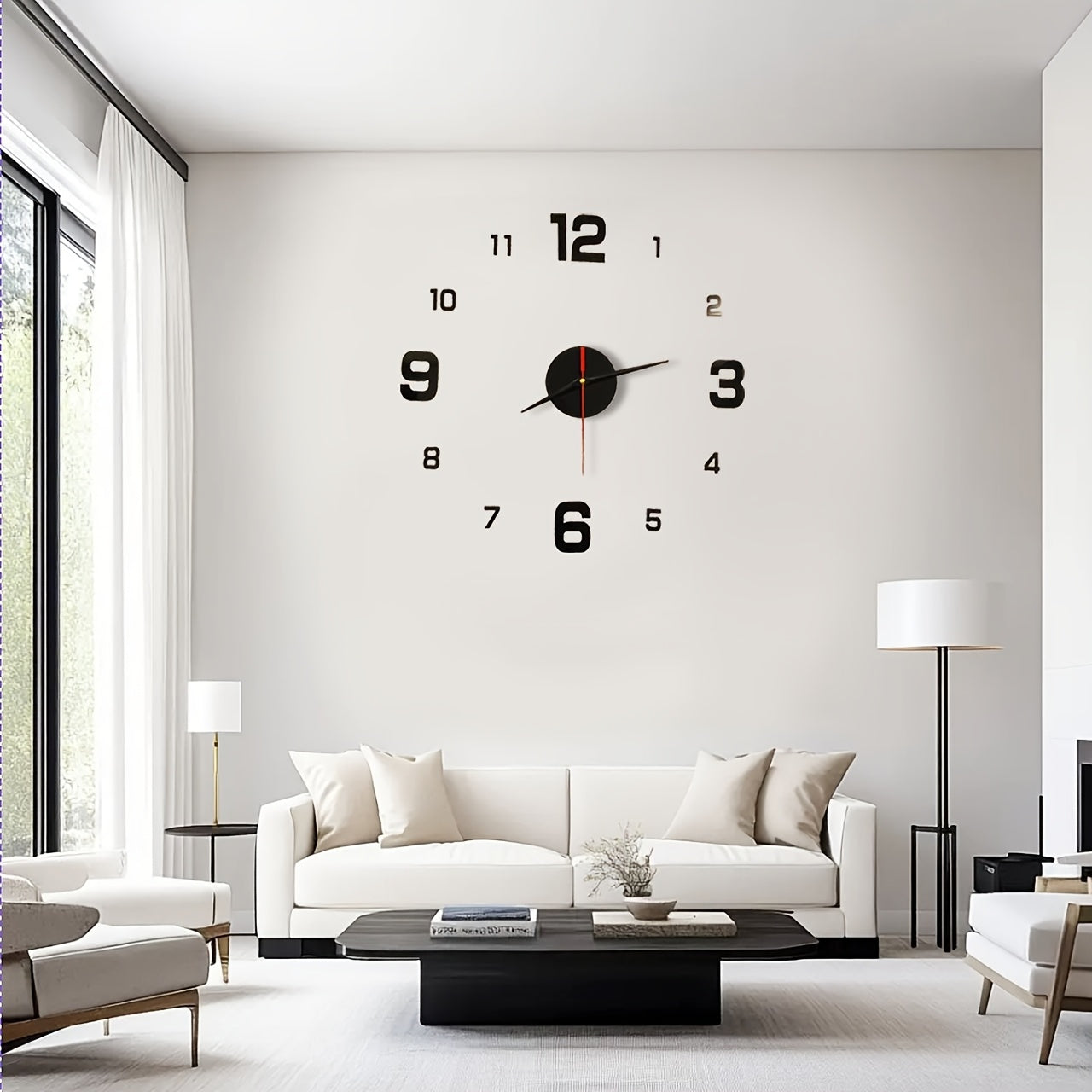 Modern Nordic Acrylic Wall Clock with Night Light 40cm Luminous Numbers Easy Installation for Living Room Bedroom
