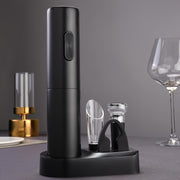 Electric Wine Bottle Opener Set with Foil Cutter and Reusable Bag for Parties and Gifts