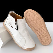 Женские ботинки на щиколотке повседневные однотонные с молнией на плоской подошве, универсальные для всех сезонов