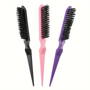 Peine de plástico para cabello, herramienta de peinado con fila triple para uso en barberías y salones