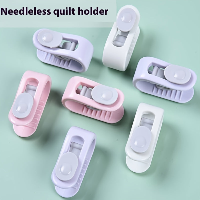 Set of 6 Green Needle-Free Bed Sheet Clips for Secure Fit and Slipping Prevention