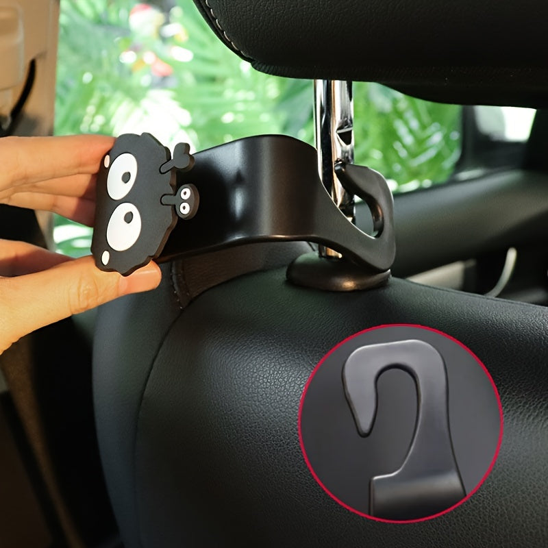 2pcs Black Charcoal Car Hooks Universal Car Seat Hooks for Handbags and Coats