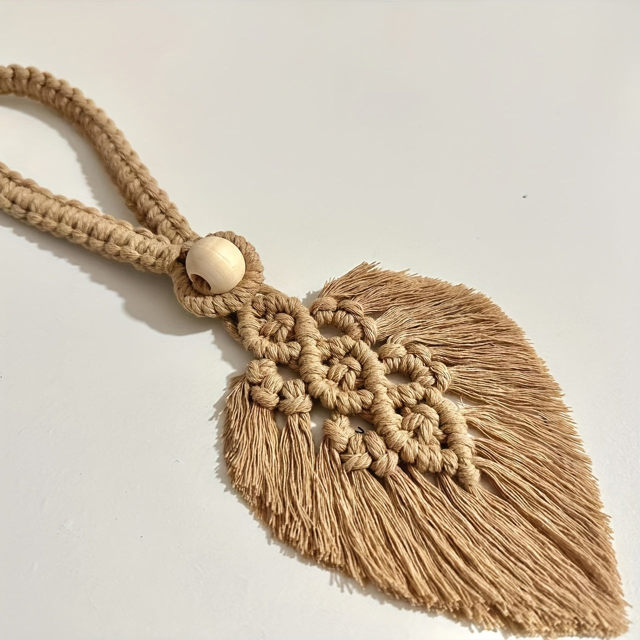 Set of 2 Bohemian Woven Curtain Ties with Leaf Macrame Design Adjustable Holdbacks for Windows Home Bedroom Office