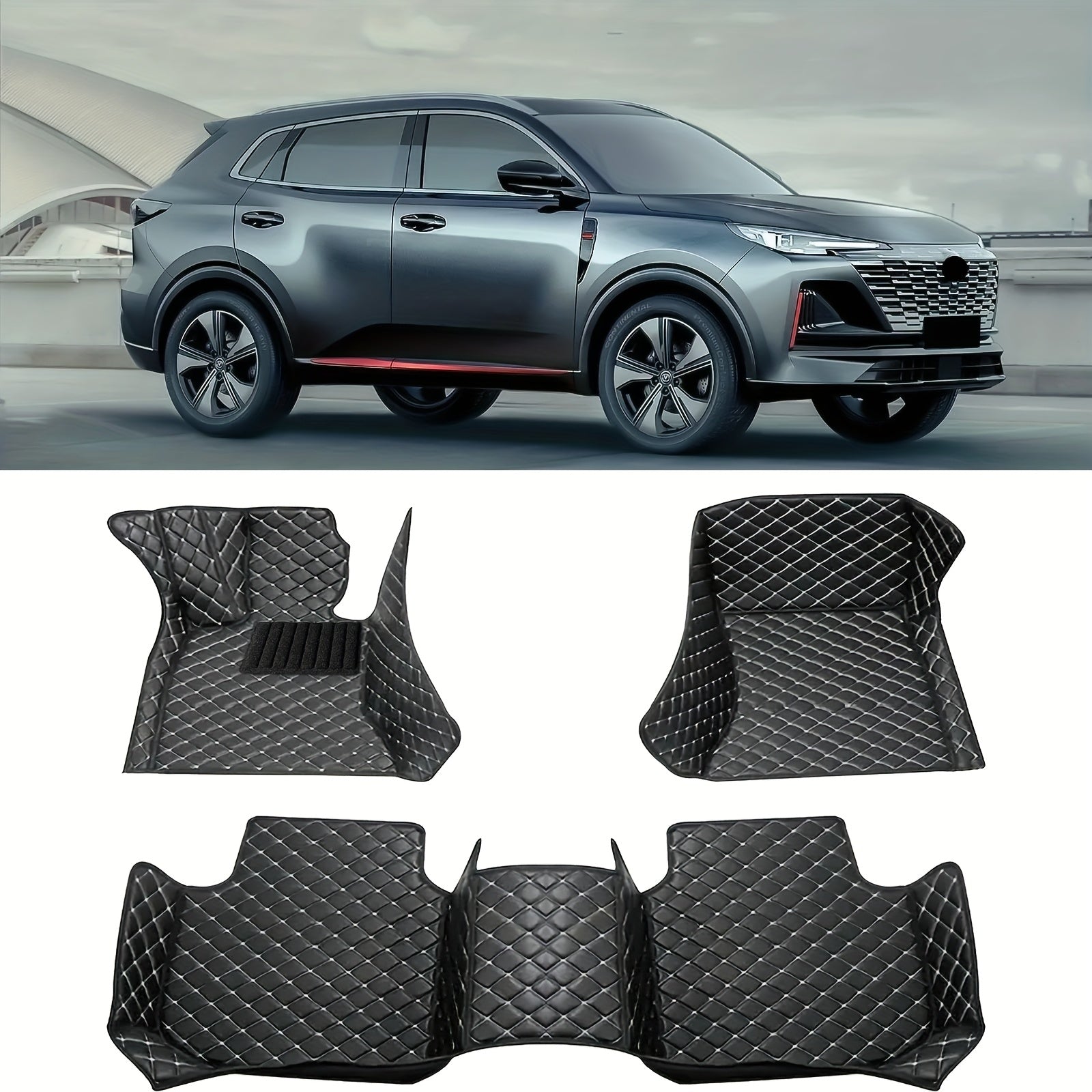 Luxury Faux Leather Car Mat Set All-Season 3D Protection for Left-Hand Drive