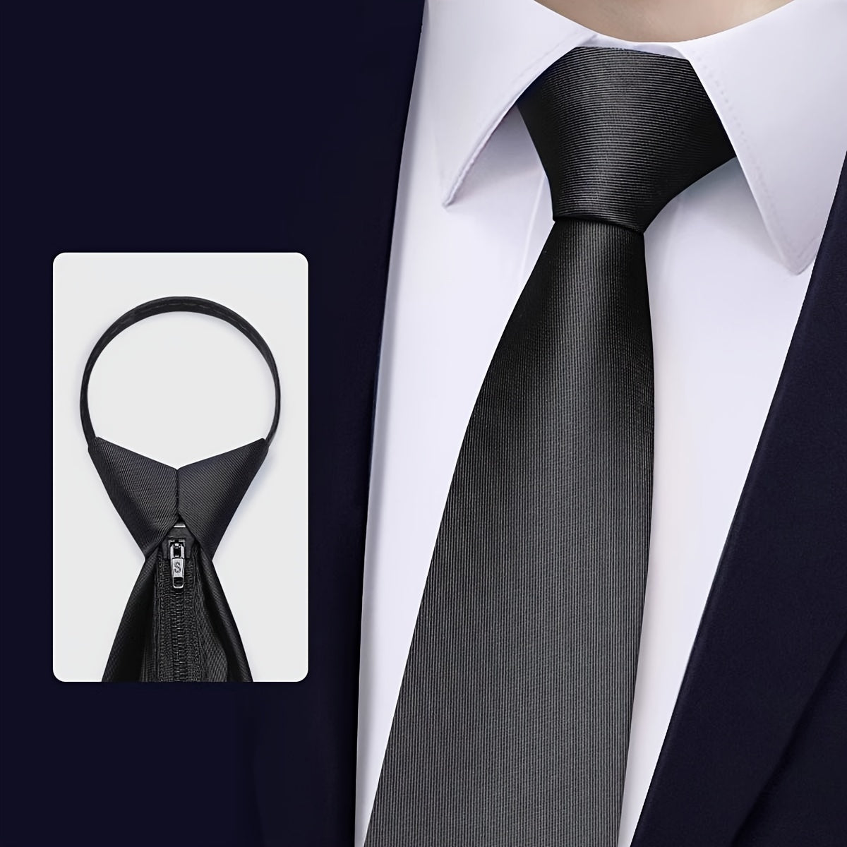 Men's Woven Polyester Zipper Tie 6cm Formal Business Work