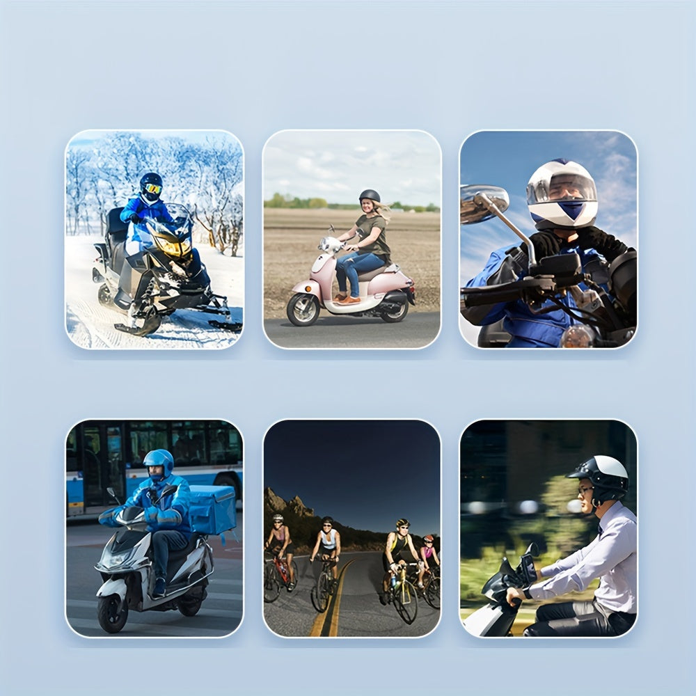 Wireless Motorcycle Helmet Headset with Rechargeable Battery IP56 Waterproof