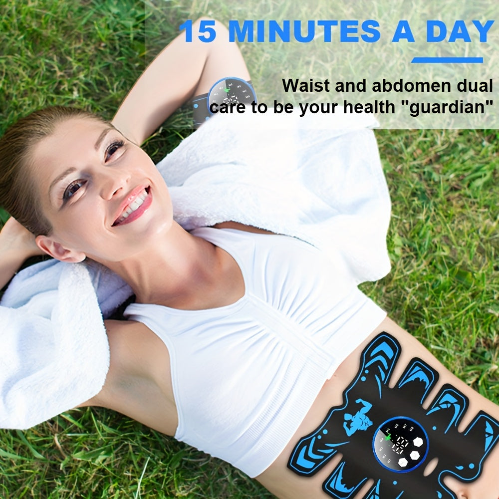 Комплект массажных поясов с USB-зарядкой, включающий 3 предмета. В комплект входят массажер, массажная наклейка для мышц и массажер для мышц. Оснащен 6 режимами и 18 уровнями интенсивности. Подходит для массажа всего тела дома.