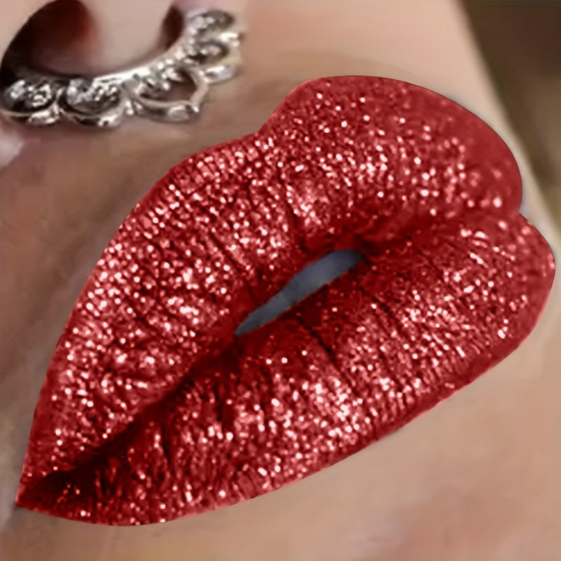 Women Shiny Lipstick Long-Lasting Waterproof Lipstick with Bright Pigment