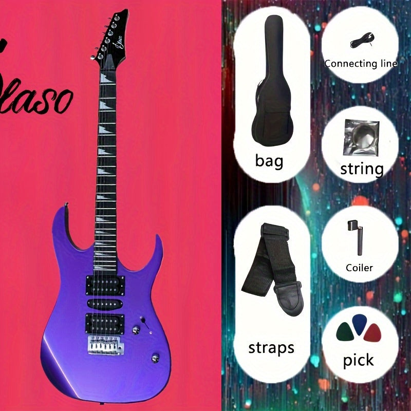 Electric Guitar for Adults Beginners Red Black 22 Frets S-S-S