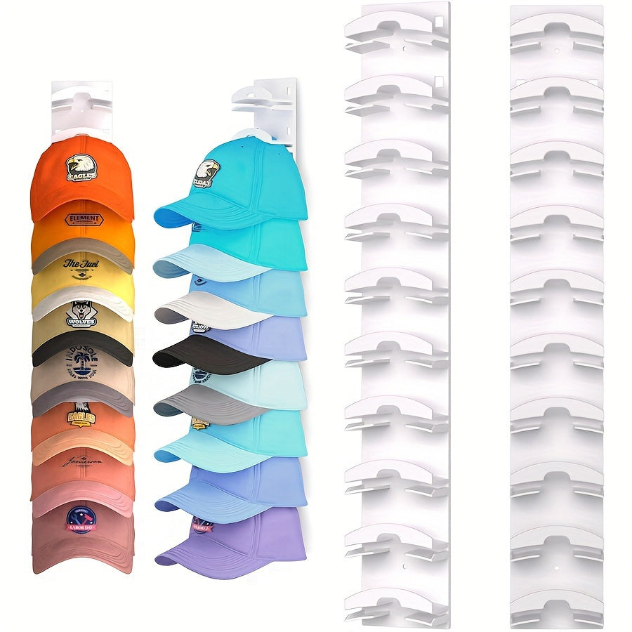 Kuchli yopishqoq devor o'rnatilishi bilan portativ shlyapa tokchasi - 20 ta shlyapani ushlab turadi, erkin turuvchi akril ko'rsatish va saqlash yechimi, eshiklar yoki shkaflar uchun ko'p funksiyali o'rnatish variantlari bilan.