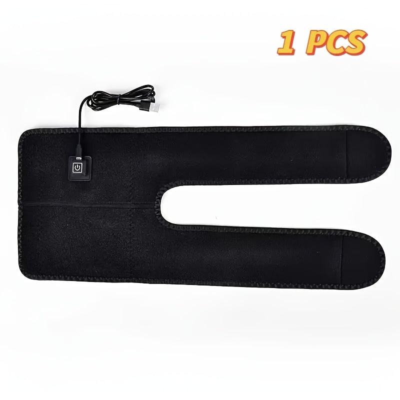 USB quvvatlangan isitiladigan tizzalar uchun yostiqlar, sozlanadigan tasmalari, ikki boshli, 3 ta haroratni boshqarish, polyester mato, batareya talab qilinmaydi, qizil va qora dizayn - keksa insonlar uchun ideal sovg'a.