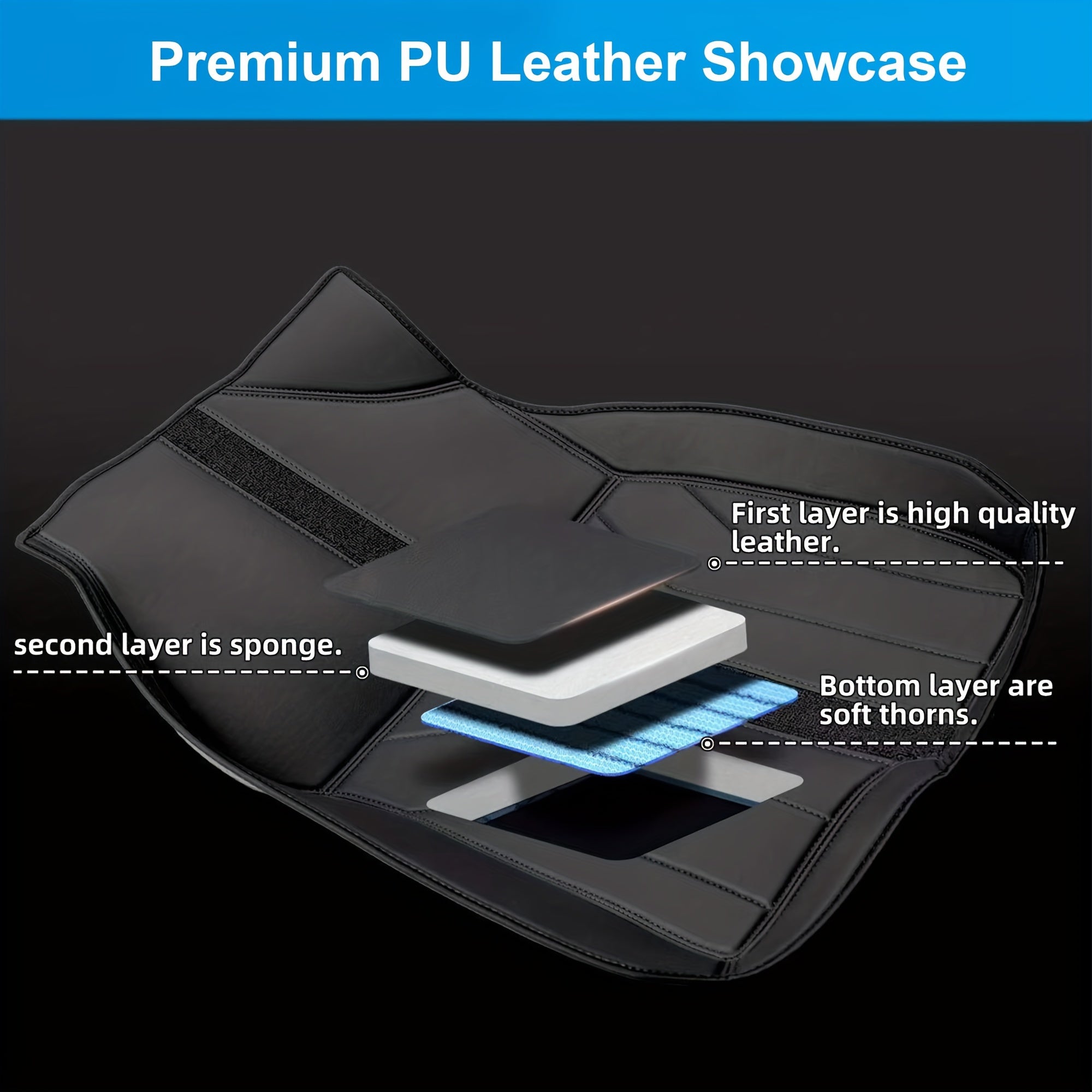 All-Weather Floor Mats Set for Tesla Model Y 2020-2024 Waterproof PU Leather