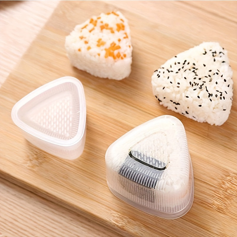 Clear Plastic Sushi Mold with Lid for Triangle-Shaped Rice Balls, Kitchen Use