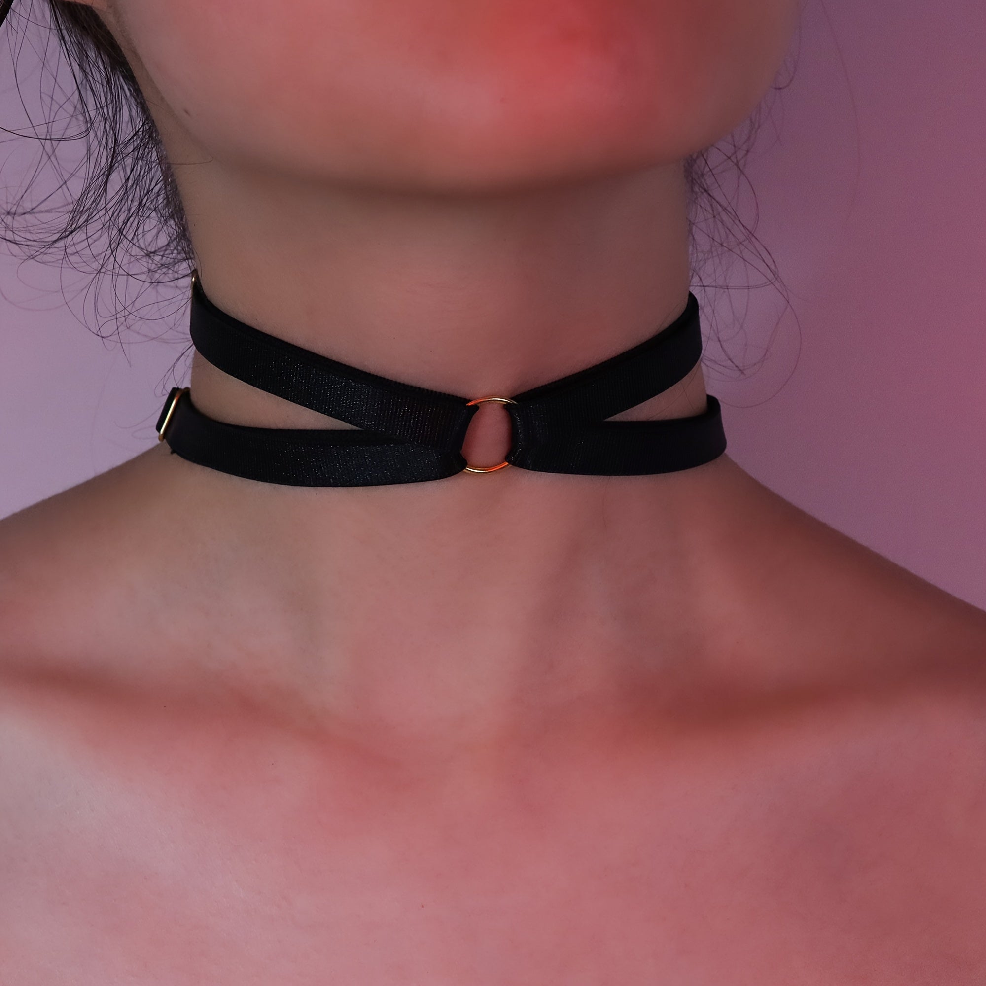 Black Bow Tie Choker Necklace for Music Festivals and Parties